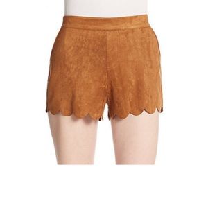Scalloped Faux Suede Shorts